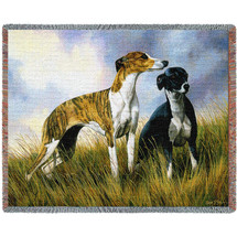 Greyhound - Robert May - Cotton Woven Blanket Throw - Made in the USA (72x54) Tapestry Throw