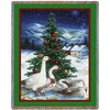 Christmas Goose - Lynn Bywaters - Cotton Woven Blanket Throw - Made in the USA (72x54) Tapestry Throw