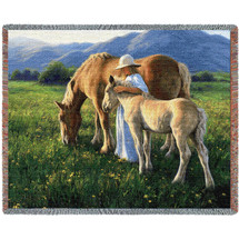 Beautiful Blondes - Robert Duncan - Cotton Woven Blanket Throw - Made in the USA (72x54) Tapestry Throw
