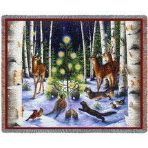 Christmas Magic - Lynn Bywaters - Cotton Woven Blanket Throw - Made in the USA (72x54) Tapestry Throw