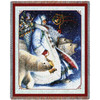Santa and Polar Bears - Lynn Bywaters - Cotton Woven Blanket Throw - Made in the USA (72x54) Tapestry Throw