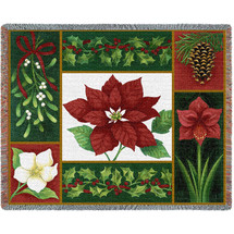 Christman Flora - Stephanie Stouffer - Cotton Woven Blanket Throw - Made in the USA (72x54) Tapestry Throw