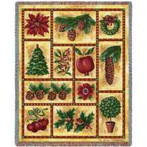 Images of Christmas - Helen Vladykina - Cotton Woven Blanket Throw - Made in the USA (72x54) Tapestry Throw