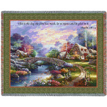 Springtime Glory - This Is The Day The Lord Has Made - Scriptures - Psalm 118:24 - James Lee - Cotton Woven Blanket Throw - Made in the USA (72x54) Tapestry Throw