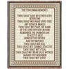 Ten Commandments - Scriptures - Exodus 20:2-17 - Deuteronomy 5:6–21 - Cotton Woven Blanket Throw - Made in the USA (72x54) Tapestry Throw