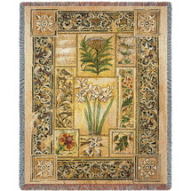 Music in the Garden - Liz Jardine - Cotton Woven Blanket Throw - Made in the USA (72x54) Tapestry Throw