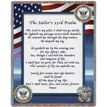 US Navy - The Sailor's 23rd Psalm - Cotton Woven Blanket Throw - Made in the USA (72x54) Tapestry Throw