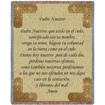 The Lord's Prayer in Spanish - Padre Nuestro - Cotton Woven Blanket Throw - Made in the USA (72x54) Tapestry Throw