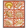Shells and Coral - Stephanie Stouffer - Cotton Woven Blanket Throw - Made in the USA (72x54) Tapestry Throw
