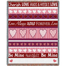 Sweetheart - Cotton Woven Blanket Throw - Made in the USA (72x54) Tapestry Throw