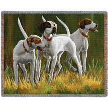 First Light Hounds Pointers - Bob Christie - Cotton Woven Blanket Throw - Made in the USA (72x54) Tapestry Throw