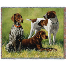Variations On a Breed Pointers - Bob Christie - Cotton Woven Blanket Throw - Made in the USA (72x54) Tapestry Throw