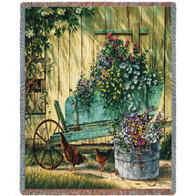 Spring Social - Michael Humphries - Cotton Woven Blanket Throw - Made in the USA (72x54) Tapestry Throw
