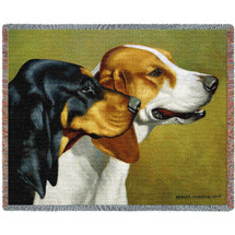 Coonhound - Bob Christie - Cotton Woven Blanket Throw - Made in the USA (72x54) Tapestry Throw