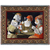 The Cheat -Georges de La Tour's The Cheat with the Ace of Diamonds Parody - Melinda Copper - Cotton Woven Blanket Throw - Made in the USA (72x54) Tapestry Throw