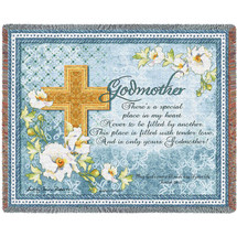 Godmother Poem - May God's Peace Fill Each Day of Your Life - Scriptures - Isaiah 26:3 - Audrey Jean Roberts - Cotton Woven Blanket Throw - Made in the USA (72x54) Tapestry Throw