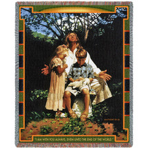 Even In Darkness - I Am With You Always Even Unto The End Of The World - Scriptures - Mathew 28:20 - Stephen Sawyer - Cotton Woven Blanket Throw - Made in the USA (72x54) Tapestry Throw