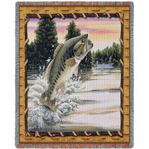 Bass Attack - Cotton Woven Blanket Throw - Made in the USA (72x54) Tapestry Throw