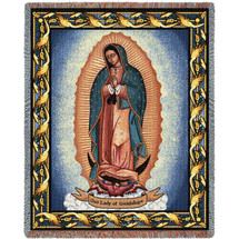 Our Lady Of Guadalupe - Nuestra Señora de Guadalupe - Symbol of Catholic Mexicans - Mexico - Cotton Woven Blanket Throw - Made in the USA (72x54) Tapestry Throw