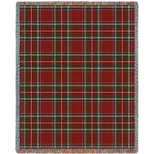 Plaid - Stewart Royal Tartan - Cotton Woven Blanket Throw - Made in the USA (72x54) Tapestry Throw