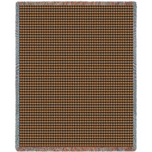 Houndstooth - Terra - Cotton Woven Blanket Throw - Made in the USA (72x54) Tapestry Throw