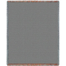 Houndstooth - Grey - Cotton Woven Blanket Throw - Made in the USA (72x54) Tapestry Throw