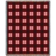 Plaid - Watermelon - Cotton Woven Blanket Throw - Made in the USA (72x54) Tapestry Throw