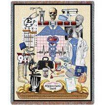 Hippocratic Oath - Physician - Cotton Woven Blanket Throw - Made in the USA (72x54) Tapestry Throw