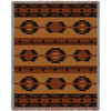 Adobe Tan - Southwest Native American Inspired Tribal Camp - Cotton Woven Blanket Throw - Made in the USA (72x54) Tapestry Throw