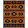 Adobe Tan - Southwest Native American Inspired Tribal Camp - Cotton Woven Blanket Throw - Made in the USA (72x54) Tapestry Throw