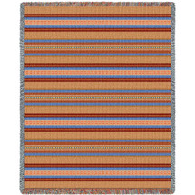 Saddleblanket - Sky - Southwest Native American Inspired Tribal Camp - Cotton Woven Blanket Throw - Made in the USA (72x54) Tapestry Throw