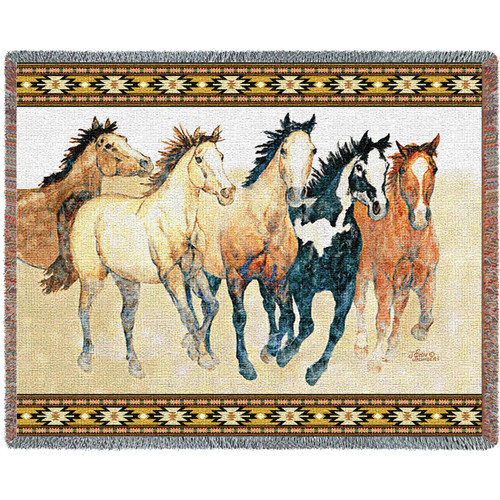 Stepping Out - John Saunders - Cotton Woven Blanket Throw - Made in the USA (72x54) Tapestry Throw