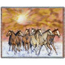 Sunset Run - John Saunders - Cotton Woven Blanket Throw - Made in the USA (72x54) Tapestry Throw