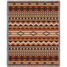 Domingo - Southwest Native American Inspired Tribal Camp - Cotton Woven Blanket Throw - Made in the USA (72x54) Tapestry Throw