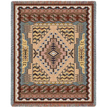 Butte Clay - Southwest Native American Inspired Tribal Camp - Cotton Woven Blanket Throw - Made in the USA (72x54) Tapestry Throw