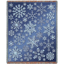 Snowflakes - Cotton Woven Blanket Throw - Made in the USA (72x54) Tapestry Throw