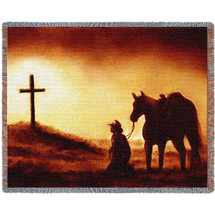 Reverence - Judith Durr - Cotton Woven Blanket Throw - Made in the USA (72x54) Tapestry Throw
