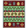 Christmas Banding - Cotton Woven Blanket Throw - Made in the USA (72x54) Tapestry Throw