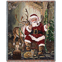 Christmas Time to Go- Terry Doughty - Cotton Woven Blanket Throw - Made in the USA (72x54) Tapestry Throw