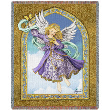 Lavender Angel - Ingrid - Cotton Woven Blanket Throw - Made in the USA (72x54) Tapestry Throw