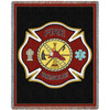 Fire Department Firefighter Shield - Cotton Woven Blanket Throw - Made in the USA (72x54) Tapestry Throw