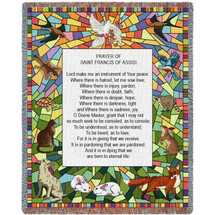 Prayer of St Francis of Assisi - Cotton Woven Blanket Throw - Made in the USA (72x54) Tapestry Throw