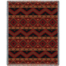 Mesilla - Southwest Native American Inspired Tribal Camp - Cotton Woven Blanket Throw - Made in the USA (72x54) Tapestry Throw