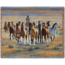 Bringing Them In - Cynthie Fisher - Cotton Woven Blanket Throw - Made in the USA (72x54) Tapestry Throw