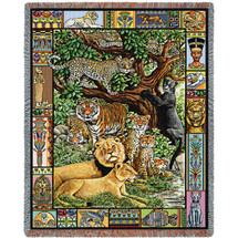 Venerable Cats - Judy Hand - Cotton Woven Blanket Throw - Made in the USA (72x54) Tapestry Throw