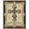 Gothic Cross - I Am The Resurrection And The Life - Scriptures - John 11:25 - Cotton Woven Blanket Throw - Made in the USA (72x54) Tapestry Throw