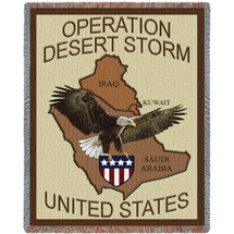 US Operation Desert Storm - Cotton Woven Blanket Throw - Made in the USA (72x54) Tapestry Throw
