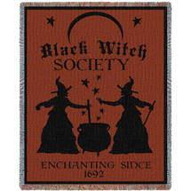 Black Witch Society - Cotton Woven Blanket Throw - Made in the USA (72x54) Tapestry Throw