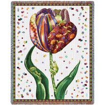 Confetti Tulip - Bambi Papais - Cotton Woven Blanket Throw - Made in the USA (72x54) Tapestry Throw