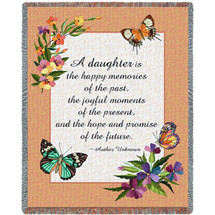 Daughter Poem - Cotton Woven Blanket Throw - Made in the USA (72x54) Tapestry Throw